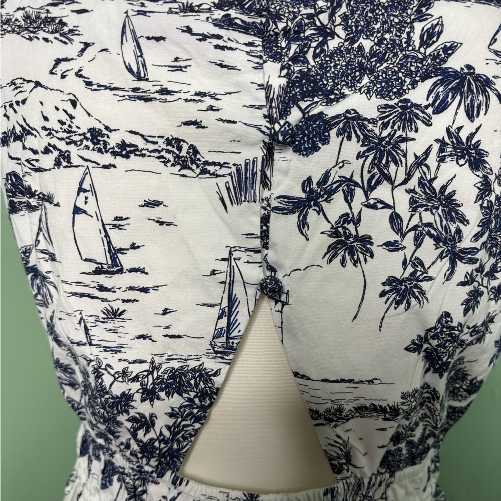 Vineyard Vines Navy and White Scenic Midi Dress XL girls - Picture 5 of 11